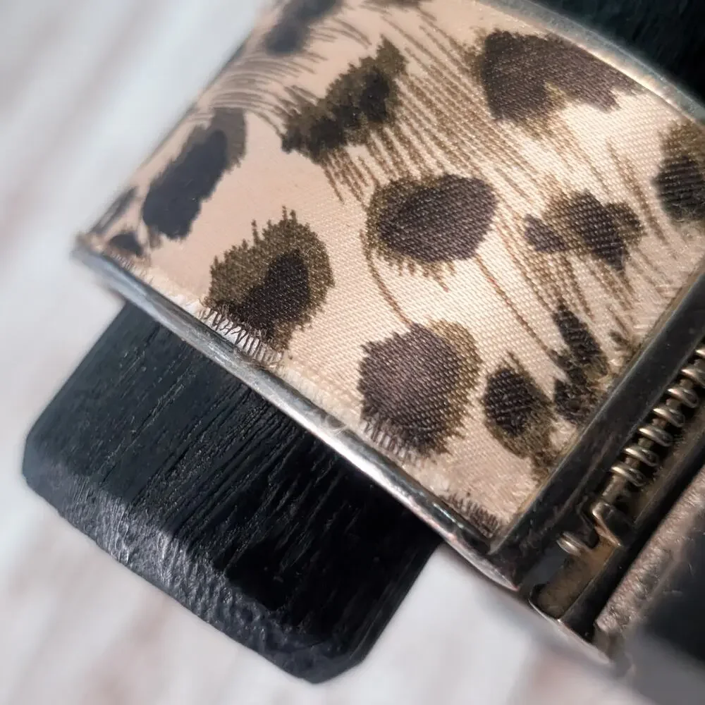 Vintage Chunky Hinged Bracelet Animal Print - Fair Condition